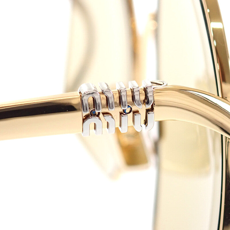 ミュウミュウ MIUMIU スクエア SMUA55 サングラス メタル ゴールド レディース【中古】【Aランク】