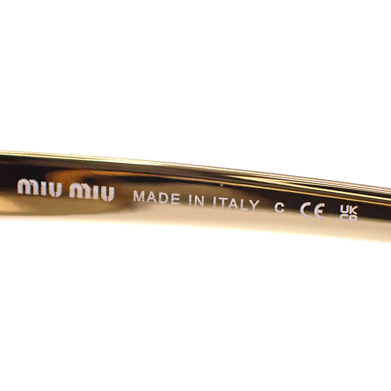 ミュウミュウ MIUMIU スクエア SMUA55 サングラス メタル ゴールド レディース【中古】【Aランク】