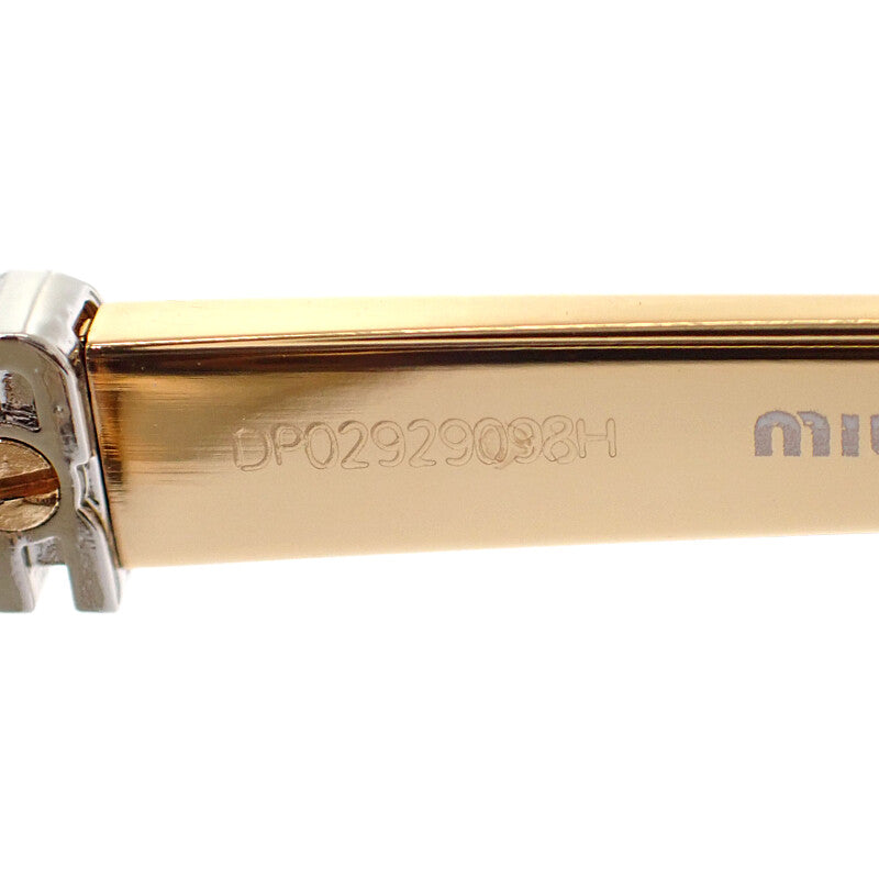 ミュウミュウ MIUMIU スクエア SMUA55 サングラス メタル ゴールド レディース【中古】【Aランク】