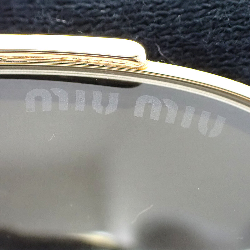 ミュウミュウ MIUMIU スクエア SMUA55 サングラス メタル ゴールド レディース【中古】【Aランク】