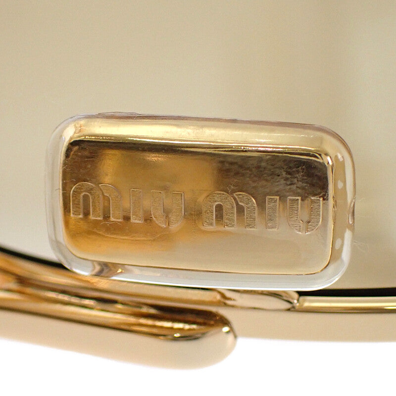 ミュウミュウ MIUMIU スクエア SMUA55 サングラス メタル ゴールド レディース【中古】【Aランク】