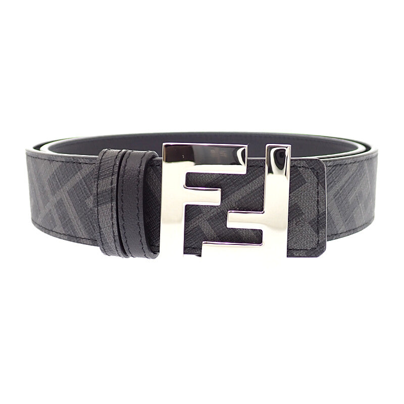 フェンディ FENDI FFスクエアベルト 100 7C0424AGR9F0GXN ベルト レザー ブラック シルバー金具 メンズ【中古】【Aランク】