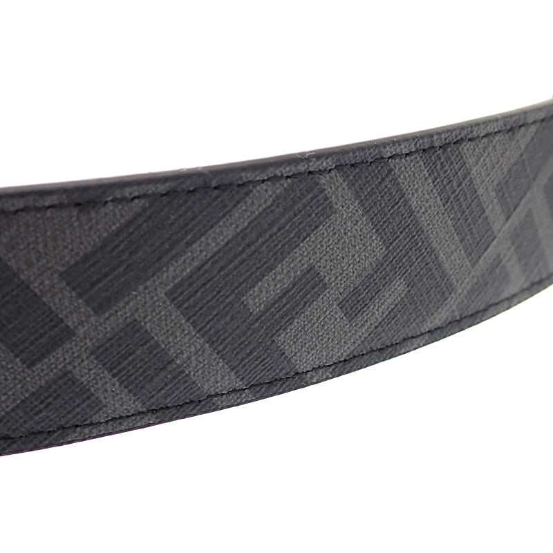 芬迪 FENDI FF方形皮帶 100 7C0424AGR9F0GXN 皮帶 皮革 黑色 銀色金屬 男士【中古】【A級品】