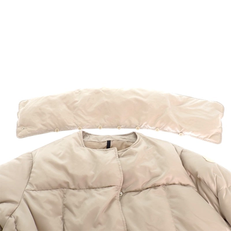 モンクレール MONCLER COUA ショートダウン ノーカラー H20931A0009559685 ダウンジャケット ナイロン ベージュ系 00 レディース【中古】【ABランク】