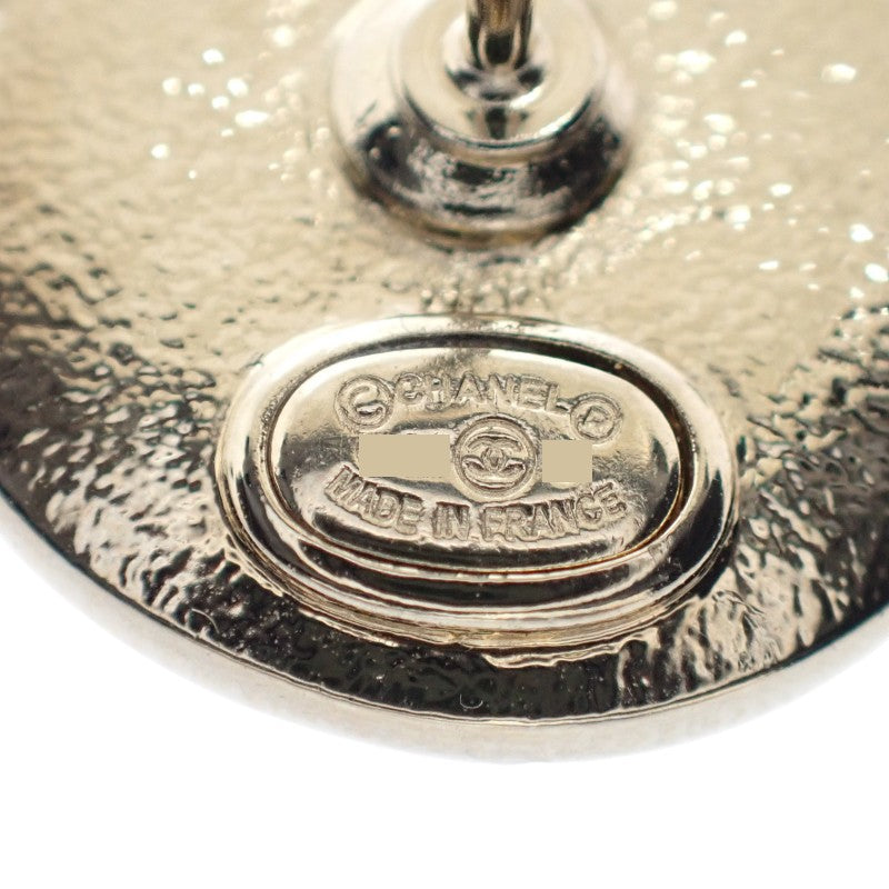 シャネル CHANEL CC ラウンド ABG409 ピアス メタル ストラス ブラック ゴールド レディース【中古】【Aランク】