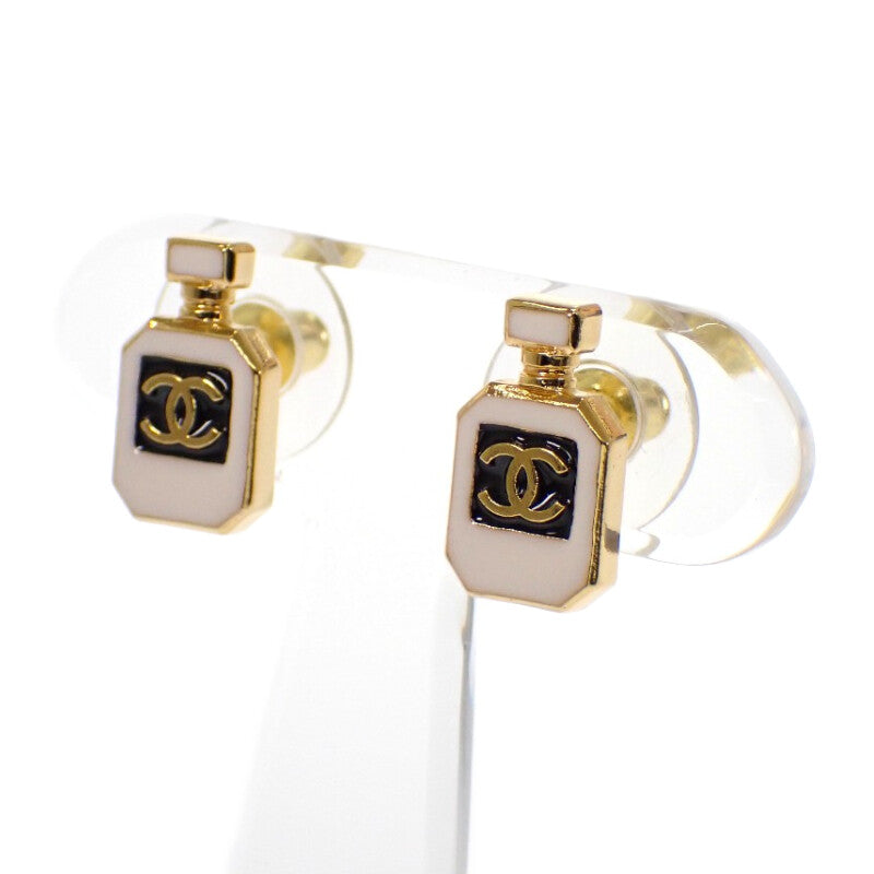 香奈兒 CHANEL COCO Mark ABF078 耳環 金屬 白色 金色金屬配件 女士【中古】【A級】