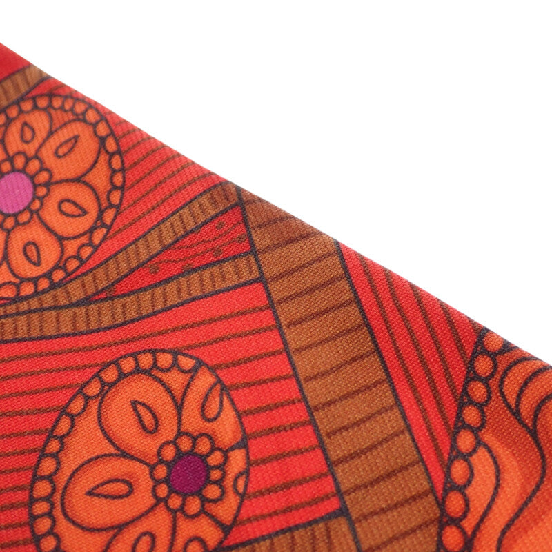 エルメス HERMES ツイリー SELLE DE DIGNITAIRE スカーフ シルク オレンジ レッド レディース【中古】【ABランク】