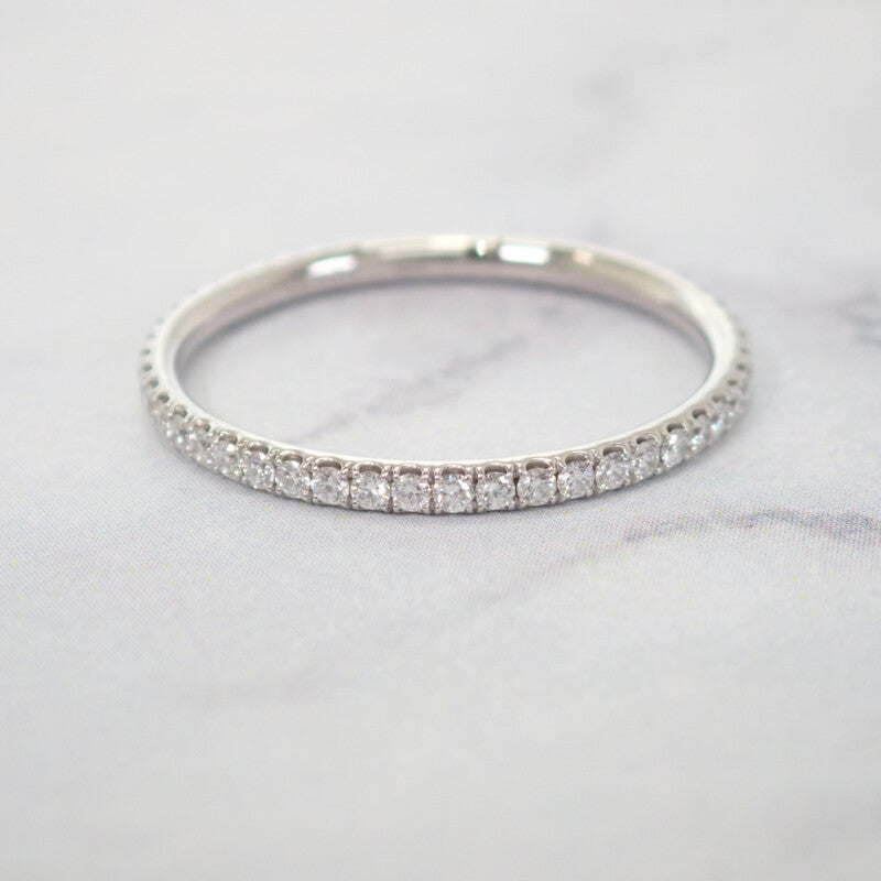 ハリーウィンストン HARRY WINSTON マイクロパヴェ バンドリング スモール 8.5号 WBDPRDPAMIC リング Pt950プラチナ ダイヤモンド レディース【中古】【Aランク】