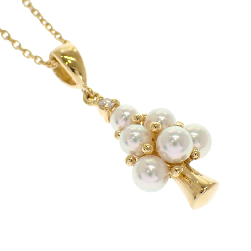 ミキモト MIKIMOTO ツリー ペンダント ネックレス K18イエローゴールド レディース【中古】【Aランク】