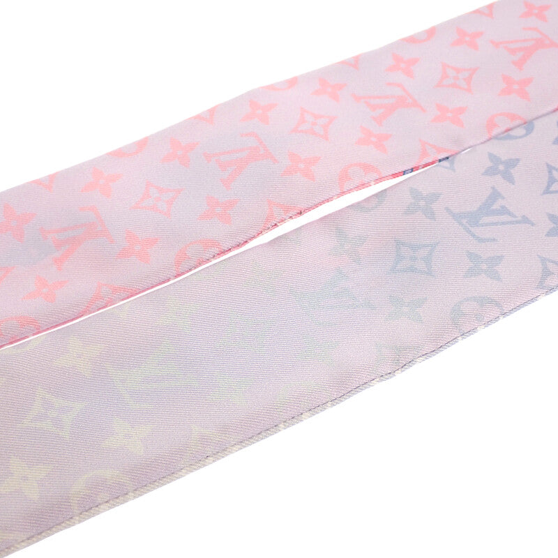 路易威登 LOUIS VUITTON BB 版圍巾 Rising Confidential M76119 絲質 絲巾 粉紅 藍色 女款【中古】【A級】