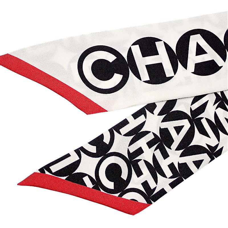 シャネル CHANEL スリム バンドー スカーフ シルク ホワイト レディース【中古】【SAランク】