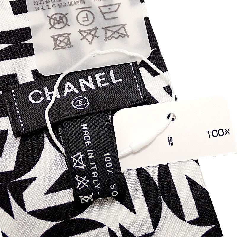 シャネル CHANEL スリム バンドー スカーフ シルク ホワイト レディース【中古】【SAランク】
