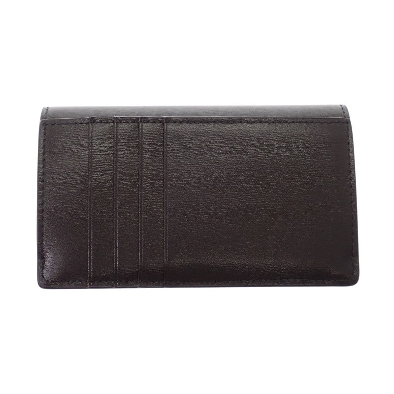セリーヌ CELINE トリオンフフラップ付き ロングカードホルダー 10P073DPV.38NO コインケース カーフ ブラック ゴールド金具 レディース【中古】【Aランク】