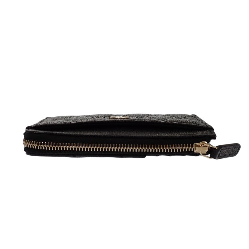 シャネル CHANEL クラシック ジップ AP3179 B10583 C3906 カードケース キャビアスキン ブラック ゴールド金具 レディース【中古】【Aランク】