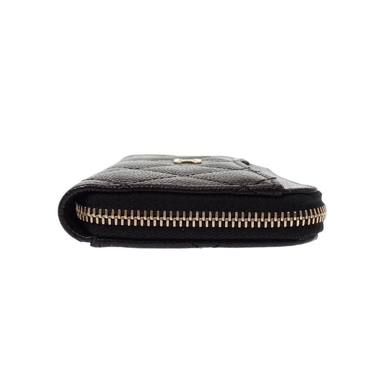 シャネル CHANEL クラシック ジップ AP3179 B10583 C3906 カードケース キャビアスキン ブラック ゴールド金具 レディース【中古】【Aランク】