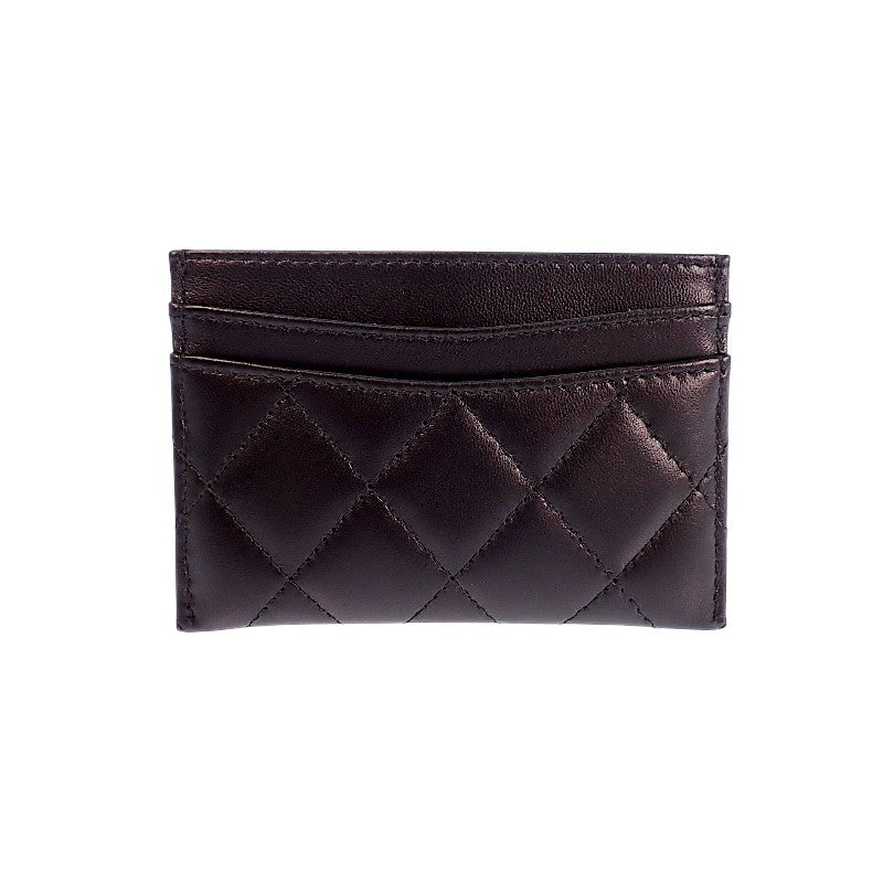 シャネル CHANEL クラシック AP0213 カードケース ラムスキン ブラック レディース メンズ【中古】【Aランク】