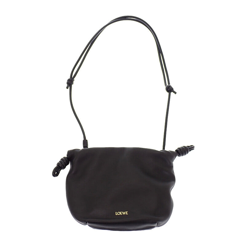 羅意威 LOEWE Flamenco Purse Mini A914CBPX03_1100 肩背包 納帕小羊皮 黑色 金色金屬配件 女士【中古品】【A級】