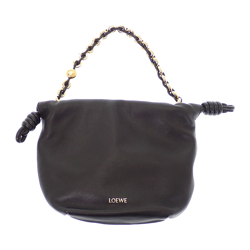 ロエベ LOEWE フラメンコパースミニ A914CBPX03_1100 ショルダーバッグ ラムスキン ブラック ゴールド金具 レディース【中古】【Aランク】