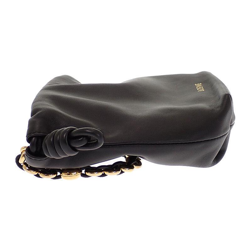 ロエベ LOEWE フラメンコパースミニ A914CBPX03_1100 ショルダーバッグ ラムスキン ブラック ゴールド金具 レディース【中古】【Aランク】