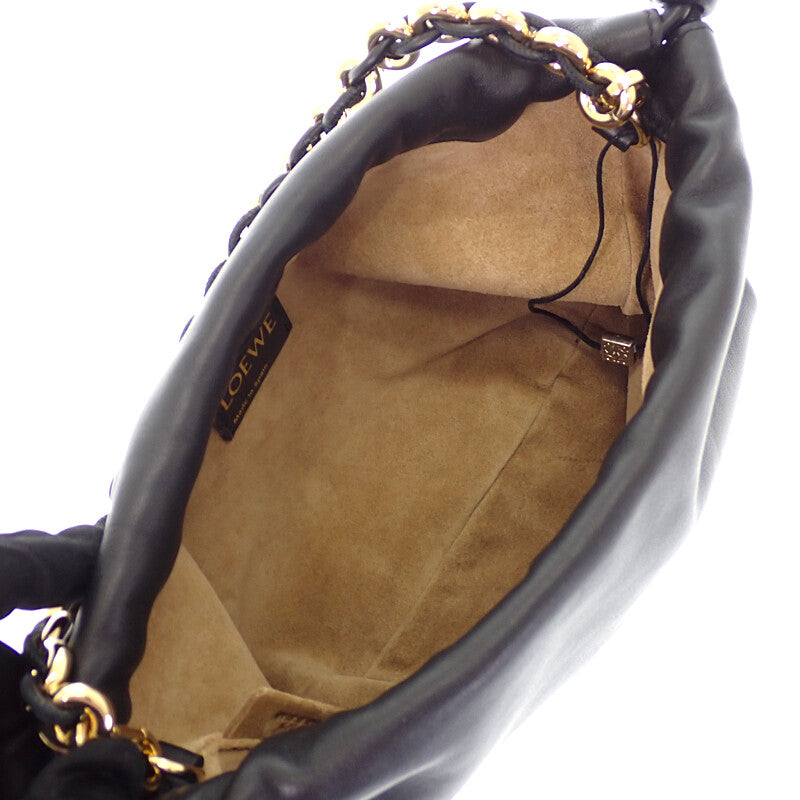 羅意威 LOEWE Flamenco Purse Mini A914CBPX03_1100 肩背包 納帕小羊皮 黑色 金色金屬配件 女士【中古品】【A級】