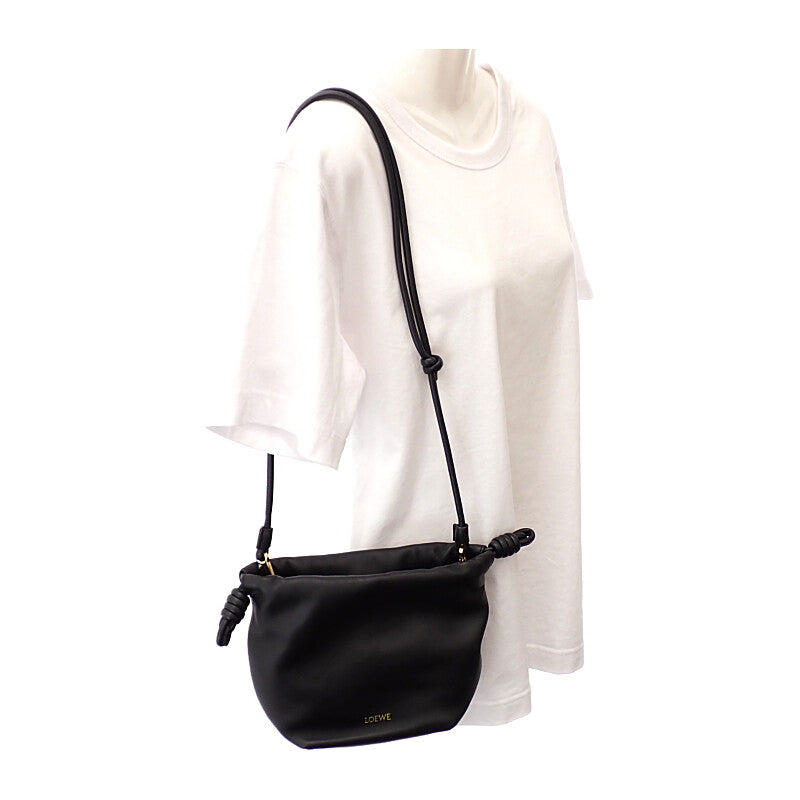 羅意威 LOEWE Flamenco Purse Mini A914CBPX03_1100 肩背包 納帕小羊皮 黑色 金色金屬配件 女士【中古品】【A級】