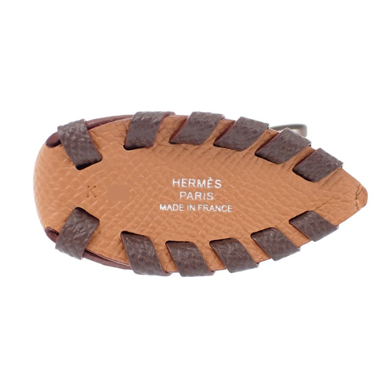 エルメス HERMES シュヴァル トレッセ K刻印 バッグチャーム ヴォーエプソン ブラウン ショコラ ゴールド レディース メンズ【中古】【Aランク】