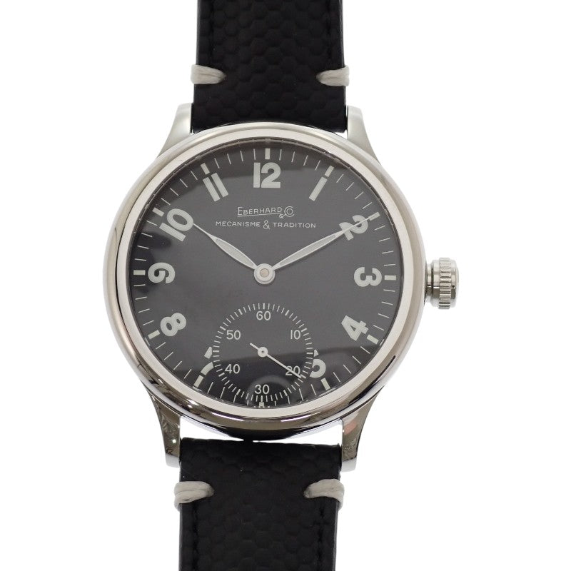 EBERHARD エベラール トラベルセトロ ヴィトレ 21120.18 CP 腕時計 ステンレススチール 手巻き ブラック文字盤 メンズ【中古】【Aランク】