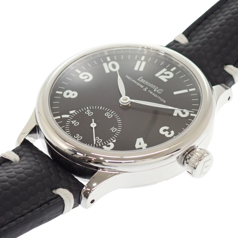 EBERHARD エベラール トラベルセトロ ヴィトレ 21120.18 CP 腕時計 ステンレススチール 手巻き ブラック文字盤 メンズ【中古】【Aランク】