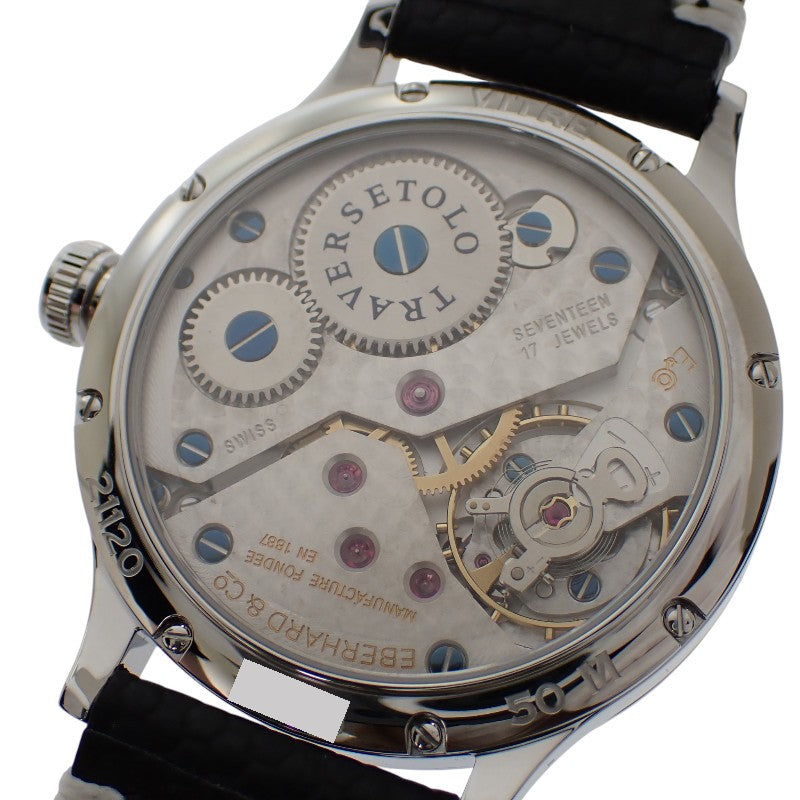 EBERHARD エベラール トラベルセトロ ヴィトレ 21120.18 CP 腕時計 ステンレススチール 手巻き ブラック文字盤 メンズ【中古】【Aランク】