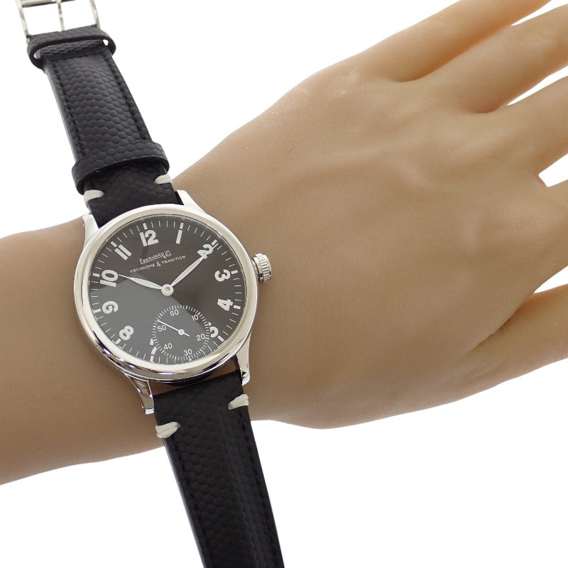 EBERHARD エベラール トラベルセトロ ヴィトレ 21120.18 CP 腕時計 ステンレススチール 手巻き ブラック文字盤 メンズ【中古】【Aランク】