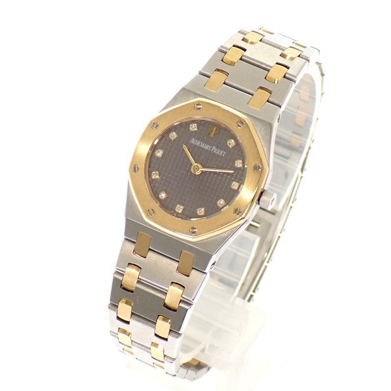 オーデマ・ピゲ AUDEMARS PIGUET レディ ロイヤルオーク 新ロゴ E番 66339SA.OO.0722SA.02 腕時計 ステンレススチール K18イエローゴールド ダイヤモンド ゴールド クオーツ グレー文字盤 レディース【中古】【ABランク】