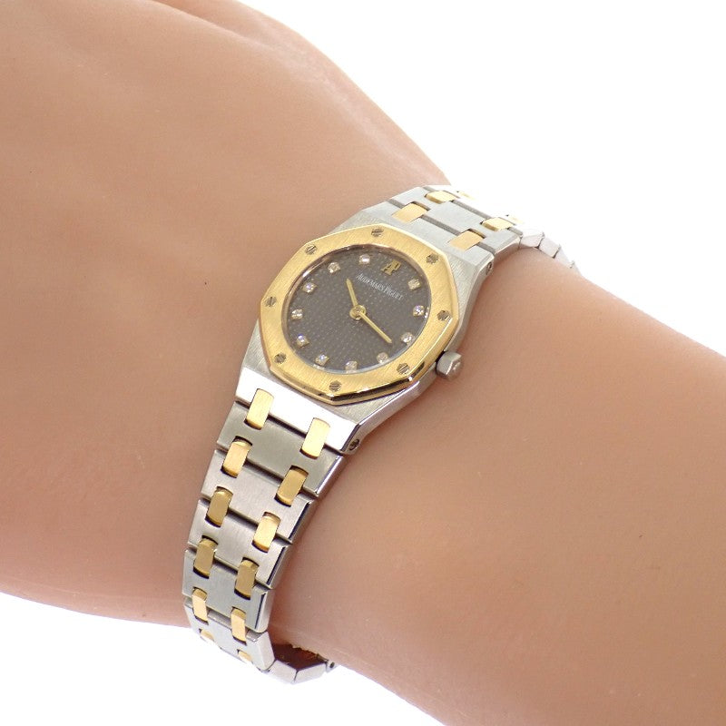 オーデマ・ピゲ AUDEMARS PIGUET レディ ロイヤルオーク 新ロゴ E番 66339SA.OO.0722SA.02 腕時計 ステンレススチール K18イエローゴールド ダイヤモンド ゴールド クオーツ グレー文字盤 レディース【中古】【ABランク】