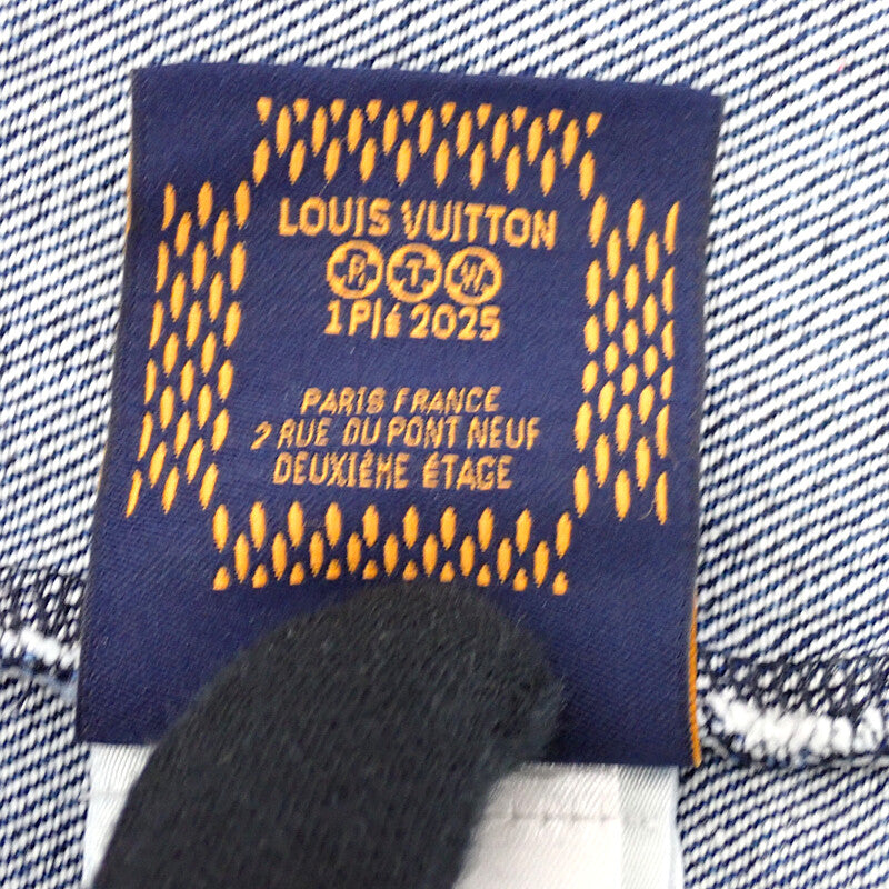 ルイヴィトン LOUIS VUITTON デニムショートスリーブシャツ シグネチャー 25SS L 半袖シャツ コットン ブルー メンズ【中古】【Aランク】