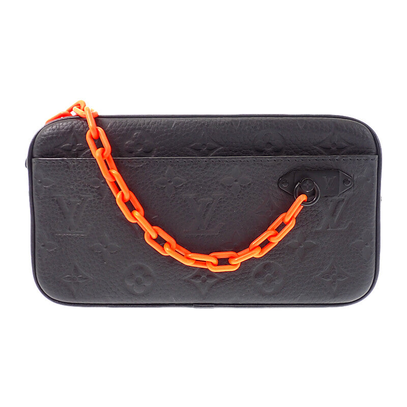 ルイヴィトン LOUIS VUITTON ポシェット ヴォルガ ルイヴィトンユニフォーム スタッフ限定 モノグラム ボディバッグ レザー トリヨン ブラック オレンジ ブラック金具 メンズ レディース【中古】【ABランク】