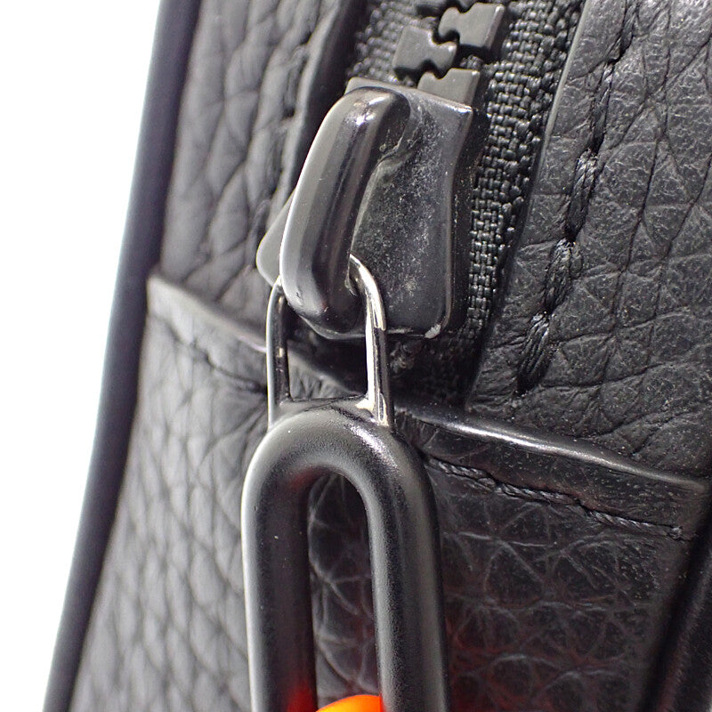 ルイヴィトン LOUIS VUITTON ポシェット ヴォルガ ルイヴィトンユニフォーム スタッフ限定 モノグラム ボディバッグ レザー トリヨン ブラック オレンジ ブラック金具 メンズ レディース【中古】【ABランク】
