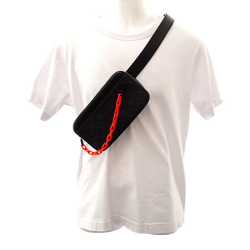 ルイヴィトン LOUIS VUITTON ポシェット ヴォルガ ルイヴィトンユニフォーム スタッフ限定 モノグラム ボディバッグ レザー トリヨン ブラック オレンジ ブラック金具 メンズ レディース【中古】【ABランク】