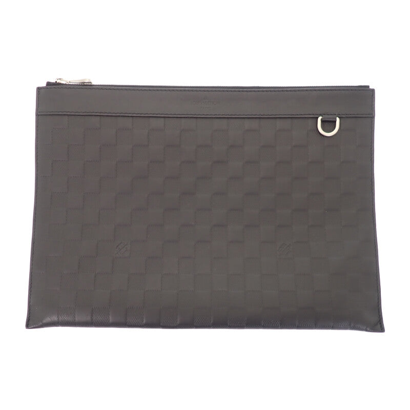 ルイヴィトン LOUIS VUITTON ポシェット ディスカバリー N60112 クラッチバッグ ダミエ・アンフィニ ブラック シルバー金具 メンズ【中古】【ABランク】