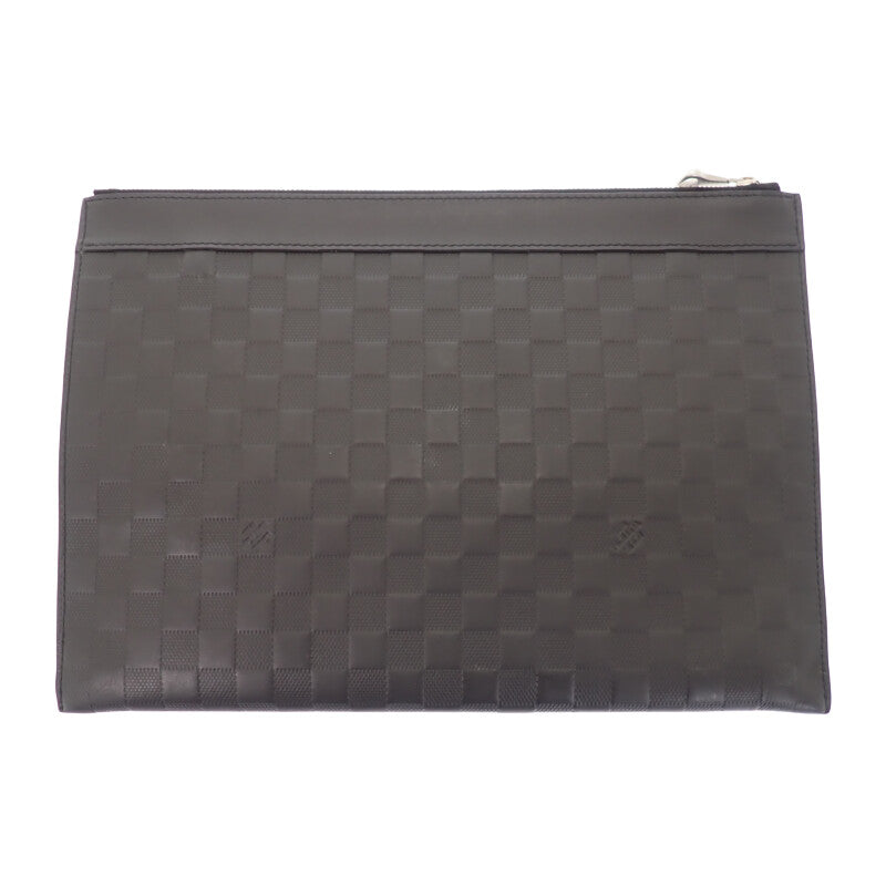 ルイヴィトン LOUIS VUITTON ポシェット ディスカバリー N60112 クラッチバッグ ダミエ・アンフィニ ブラック シルバー金具 メンズ【中古】【ABランク】
