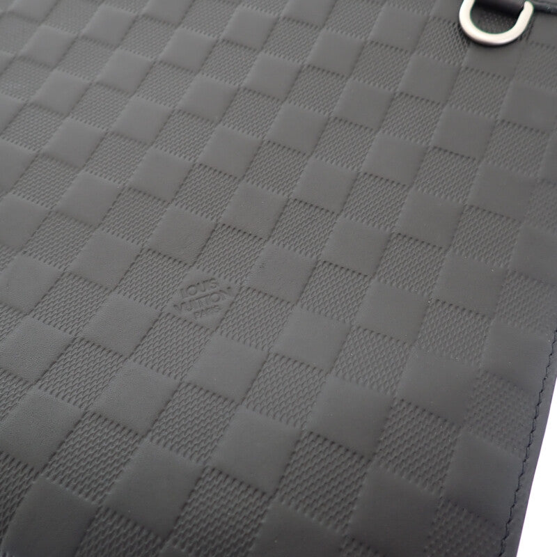 路易威登 LOUIS VUITTON discovery 手拿包 N60112 Damier Infini 黑色 銀色金屬配件 男士【二手】【AB級】