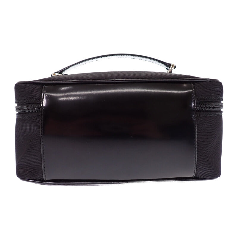 グッチ GUCCI バンブーバニティ 032_1956_0150 ハンドバッグ ナイロン カーフ ブラック シルバー金具 メンズ レディース【中古】【ABランク】