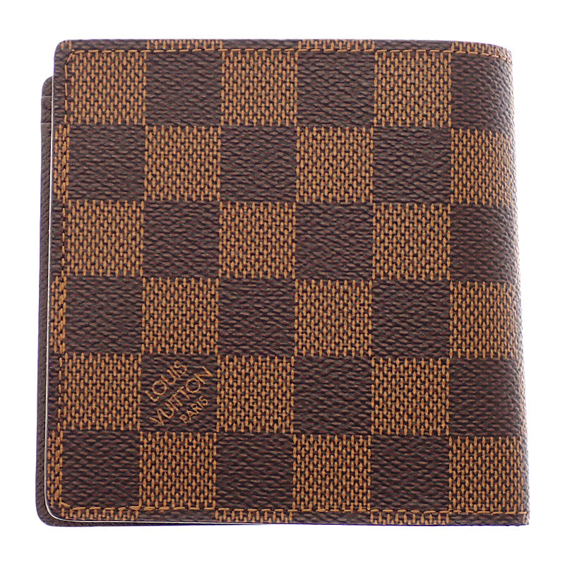 ルイヴィトン LOUIS VUITTON ポルトフォイユマルコ N61675 二つ折り財布 ダミエキャンバス ブラウン メンズ レディース【中古】【Aランク】