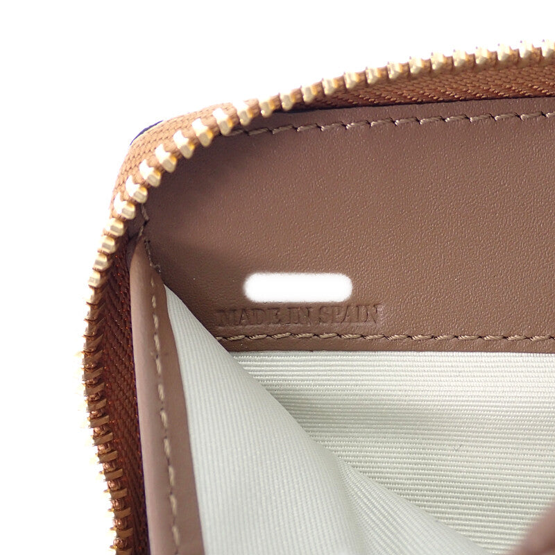 ロエベ LOEWE パズルスクエアジップウォレット C510M88X04 二つ折り財布 カーフ ブラウン レディース【中古】【ABランク】