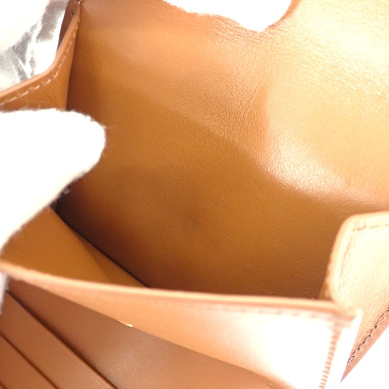 セリーヌ CELINE スモールフラップウォレット 10D782CQH 三つ折り財布 ポリウレタン ベージュ グレージュ ゴールド金具 レディース【中古】【ABランク】