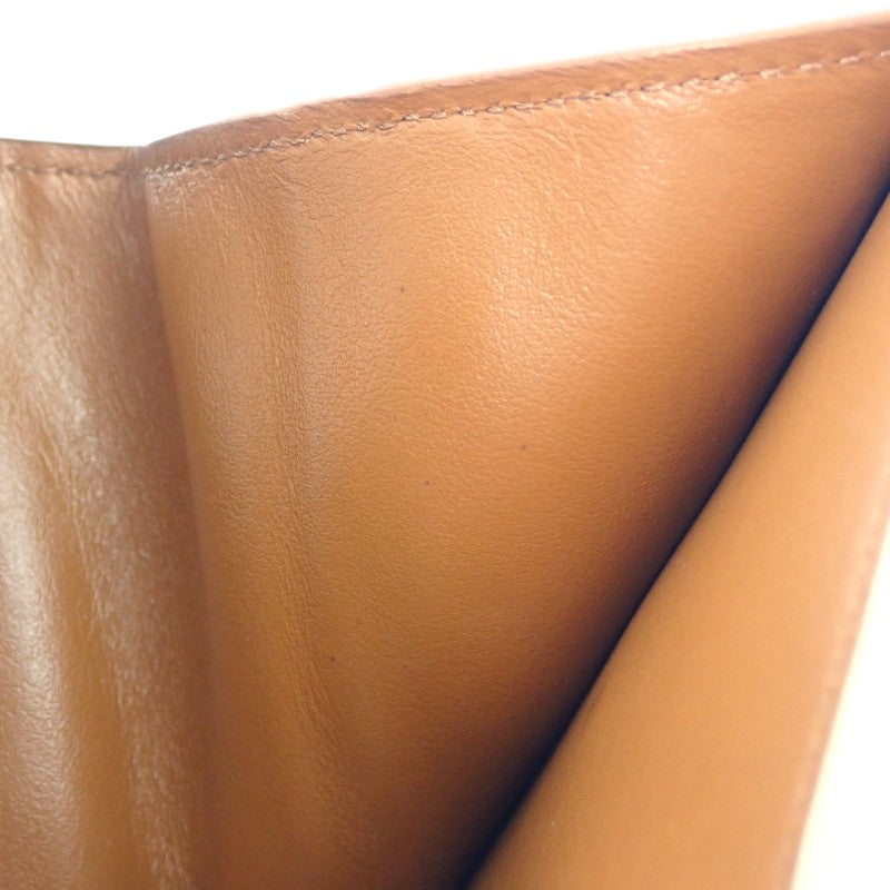 セリーヌ CELINE スモールフラップウォレット 10D782CQH 三つ折り財布 ポリウレタン ベージュ グレージュ ゴールド金具 レディース【中古】【ABランク】