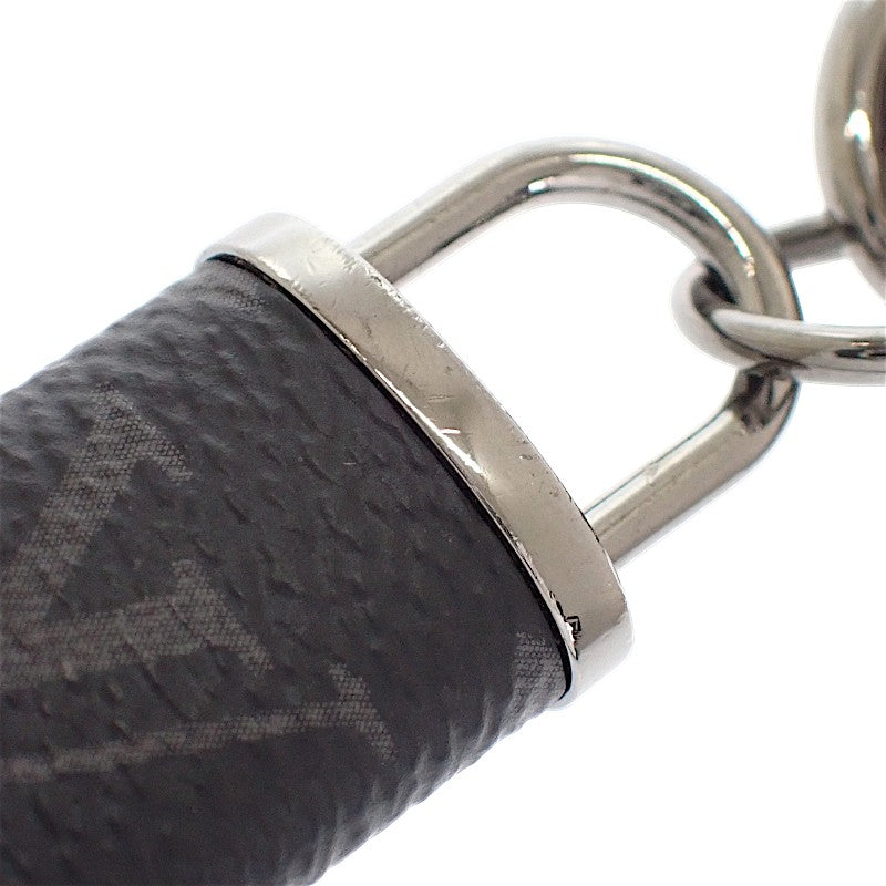 LOUIS VUITTON Porte Cles Whistle M64177 Monogram Keychain Metal Black Monogram Eclipse Silver Hardware Men's Women's Unisex 【Used】 【AB Rank】