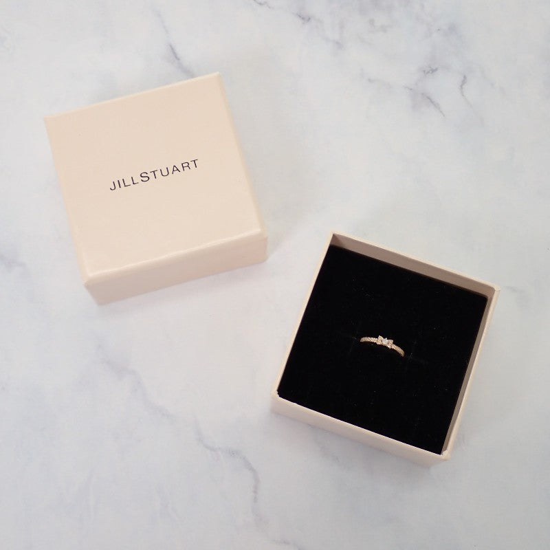 JILLSTUART JILLSTUART 蝴蝶結 3號 戒指 K10玫瑰金 金色 鑽石 女士【中古】【A級品】