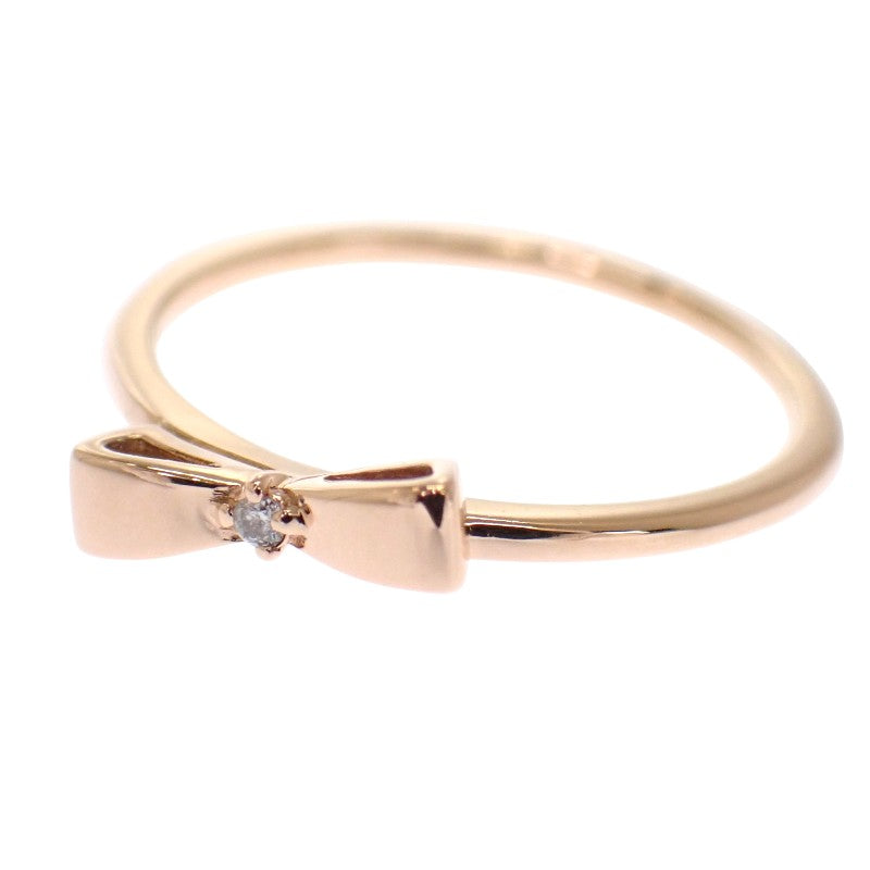 ete リボン ピンキーリング ananコラボ 3号 リング K10ピンクゴールド ダイヤモンド レディース【中古】【Aランク】