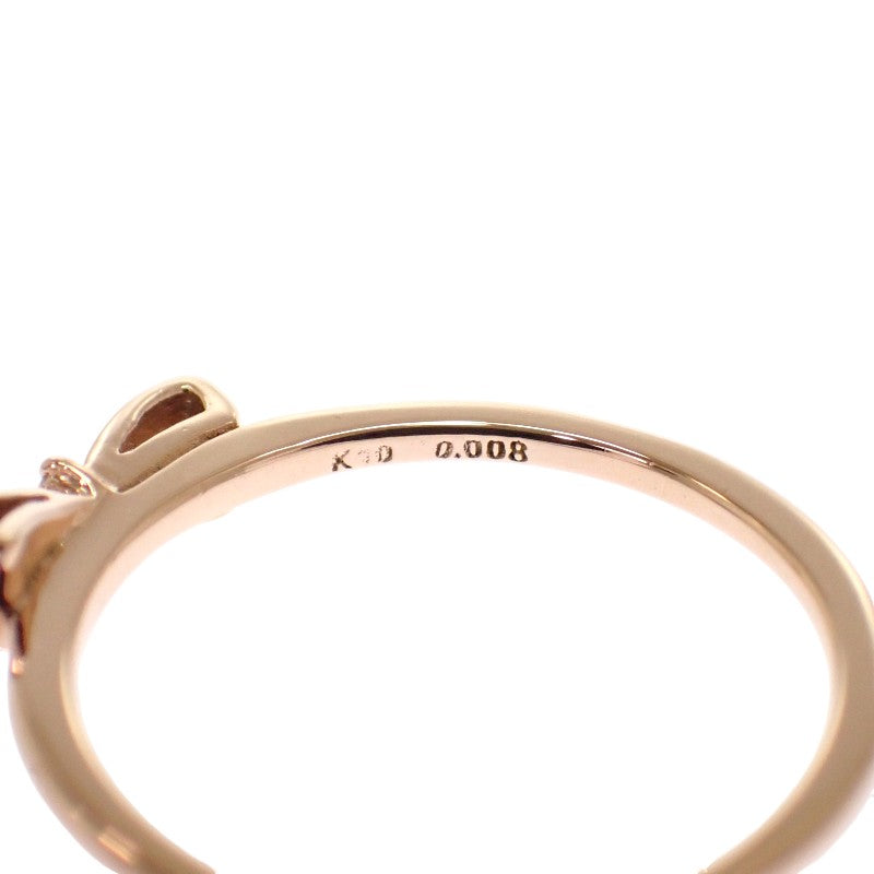 ete リボン ピンキーリング ananコラボ 3号 リング K10ピンクゴールド ダイヤモンド レディース【中古】【Aランク】