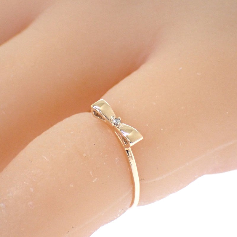 ete リボン ピンキーリング ananコラボ 3号 リング K10ピンクゴールド ダイヤモンド レディース【中古】【Aランク】