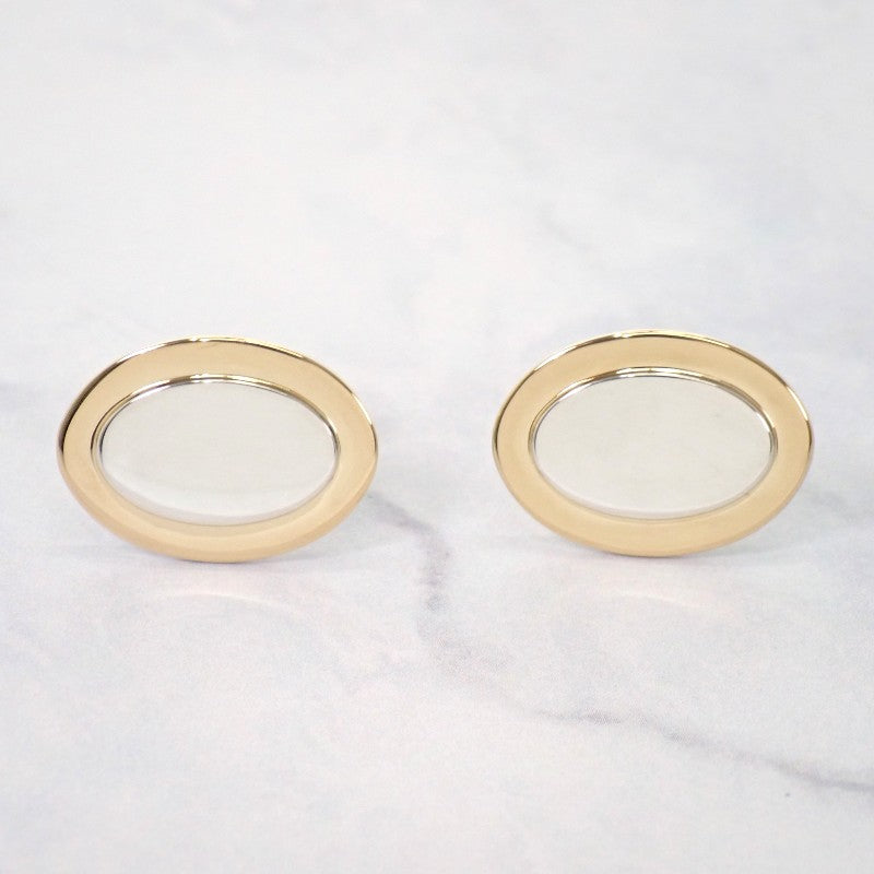 ティファニー TIFFANY&Co. オーバル カフリンクス カフス K18イエローゴールド スターリングシルバー ゴールド シルバー メンズ【中古】【Aランク】